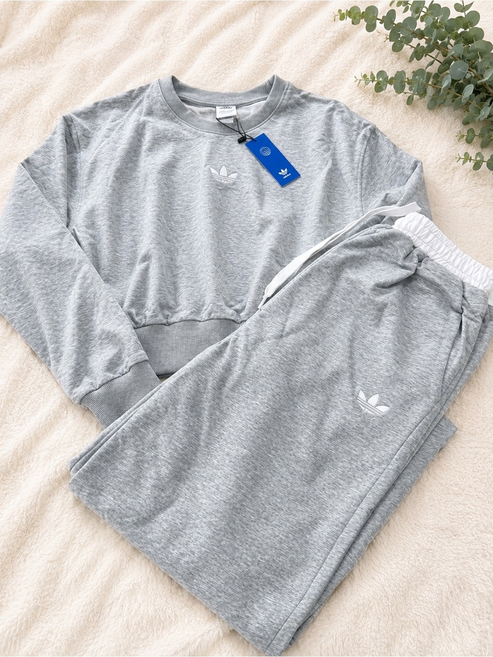 adidas Light Gray Trefoil Pullover Sweatshirt